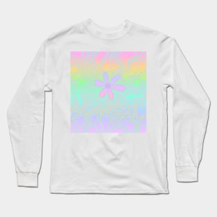 Pastel Rainbow Flower and Dots Long Sleeve T-Shirt